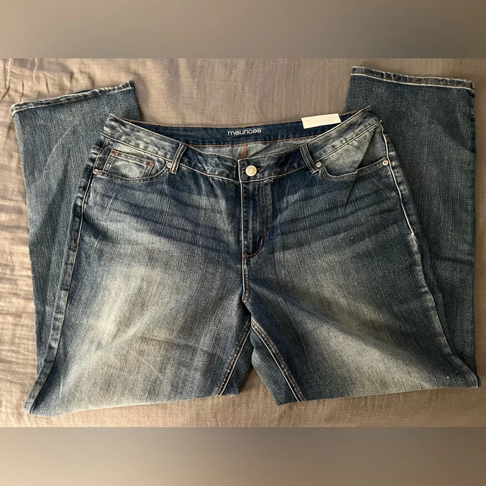 NWT Maurice’s women’s plus straight-leg mid-rise Denim Flex jeans 20 20W regular - Picture 2 of 7